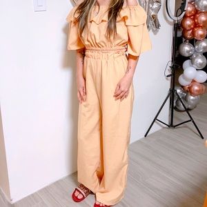 Off Shoulder Crop Top with Pants